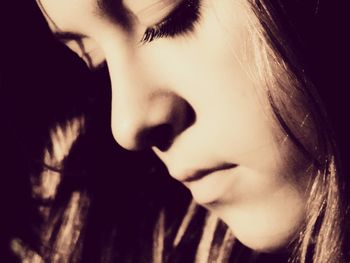 Close-up portrait of young woman