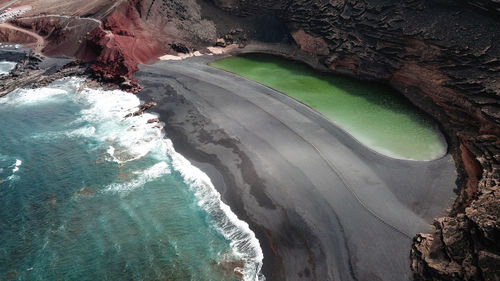 High angle view of sea