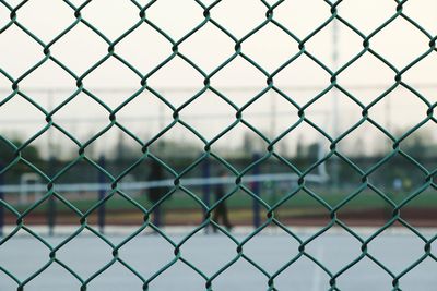Full frame shot of chainlink fence on court