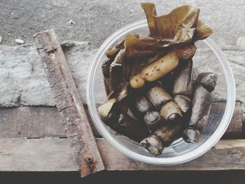 High angle view of food