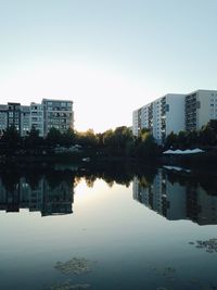 Reflection of buildings in water