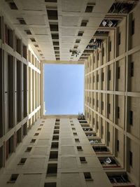 Directly below shot of building against sky