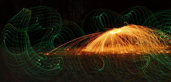 Light trails at night