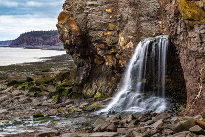 Scenic view of waterfall