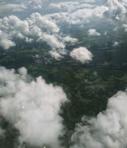 Aerial view of clouds over land