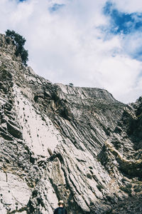 Low angle view of mountain against sky