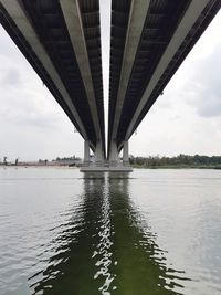 Bridge over river against sky