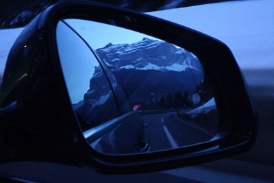 Road seen through car windshield