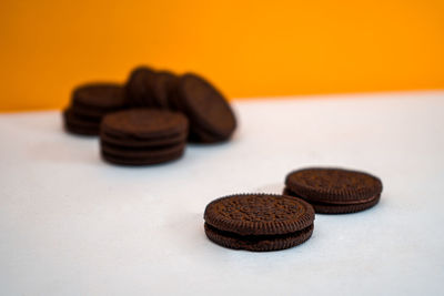 Close-up of cookies on table