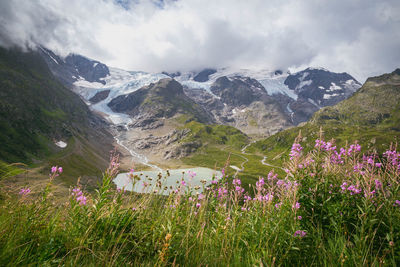 Scenic view of mountains against sky