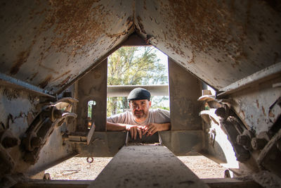 Portrait of train station worker