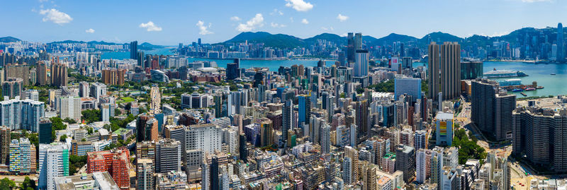 Aerial view of buildings in city