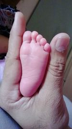Close-up of baby hand