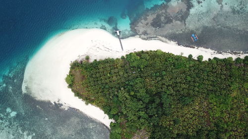 High angle view of beach