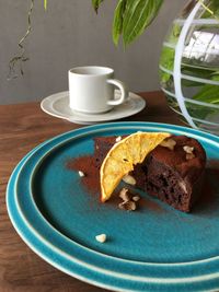 Close-up of food on table