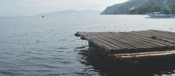 View of boats in sea