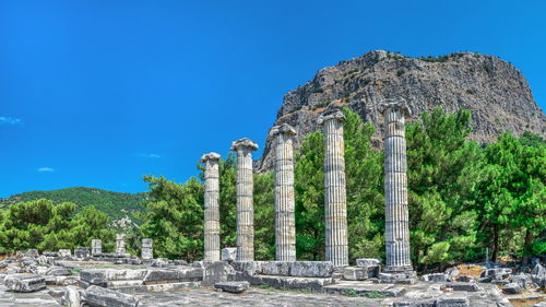 Stone structure against blue sky