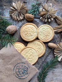 Festive cookies made at home for the new year. holiday mood. home baking recipes