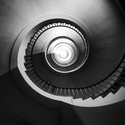 Directly below shot of spiral staircase