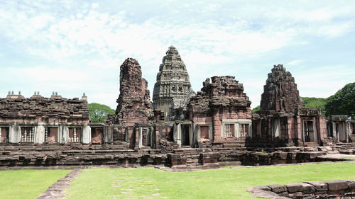 View of temple against cloudy sky