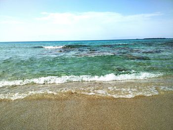 Scenic view of beach against sky