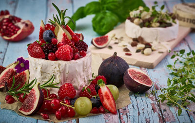 Close-up of fruits on table