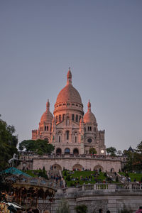 Low angle view of historic building against clear sky