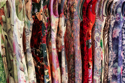 Full frame shot of dresses for sale