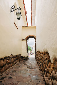 Empty side street of cusco, peru.