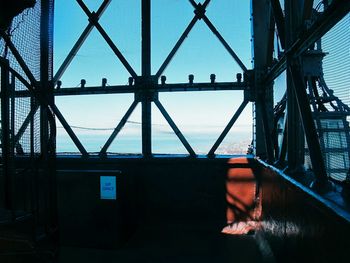 Sky seen from netting of blackpool tower