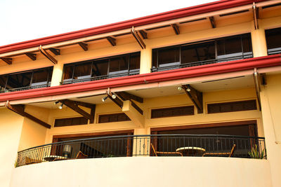 Low angle view of building against clear sky