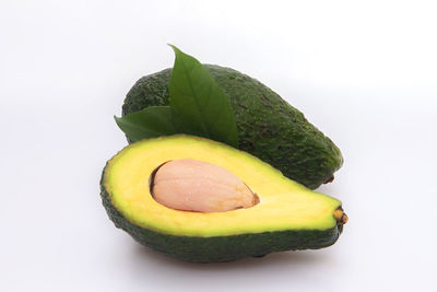 Close-up of banana against white background