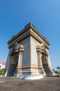 Patuxai monument public place at vientiane, laos