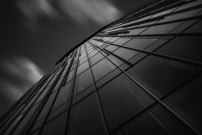 Low angle view of modern building against sky