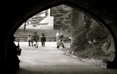 People in amusement park