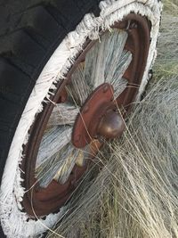 Close-up of old wheel