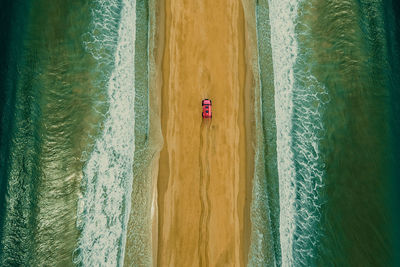 Aerial view of a car in south africa