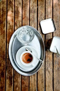 Directly above shot of coffee on table