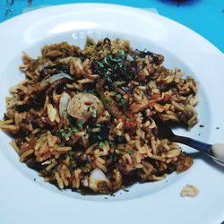 Close-up of meal served in plate