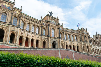 Low angle view of historical building against sky