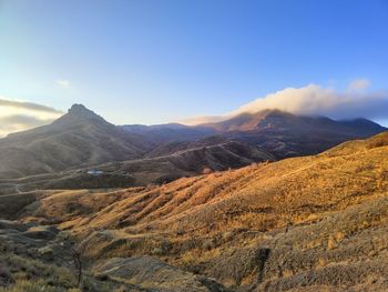 Scenic view of mountains against sky