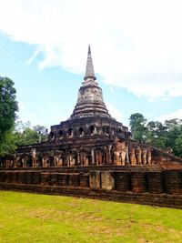 View of temple building against sky