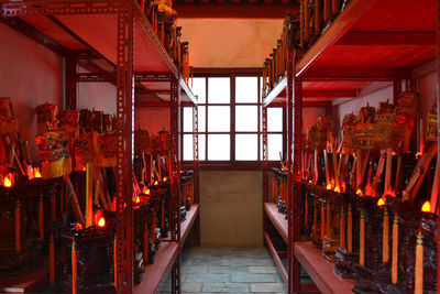 Interior of illuminated building