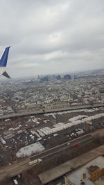 High angle view of cityscape against sky