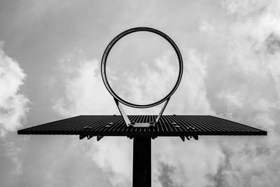 Low angle view of basketball hoop against sky