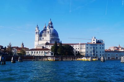 View of buildings against blue sky in venice