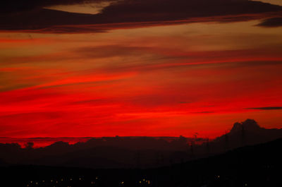 Scenic view of dramatic sky during sunset