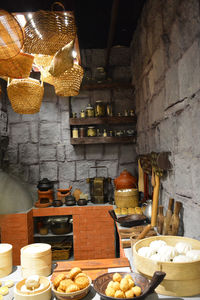 View of market stall in kitchen