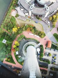 High angle view of buildings in city