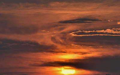 Low angle view of clouds in sky during sunset